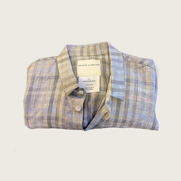 STEPHAN SCHNEIDER - Linen check shirt - Sz 5 (fits M) - Picture 1 of 9